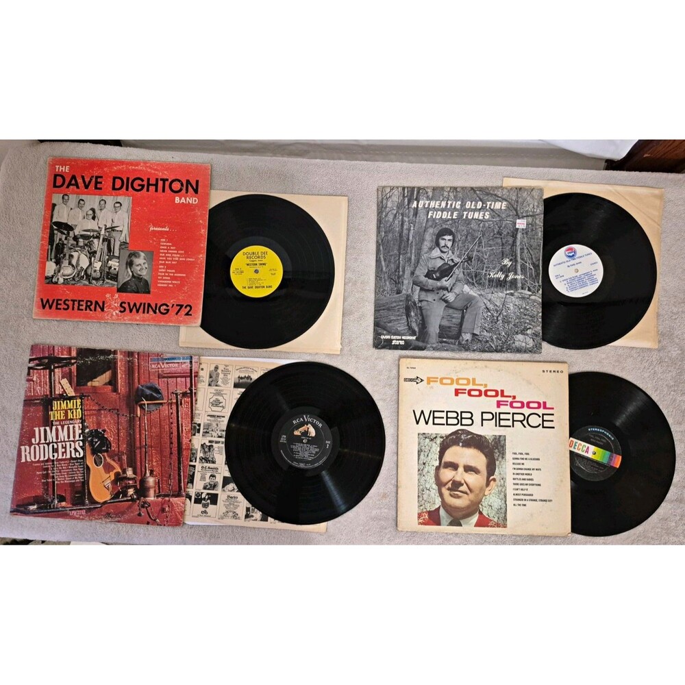 The Dave Dighton Band Western Swing '72 12" Black Vinyl LP Double Dee +3 LP Lot